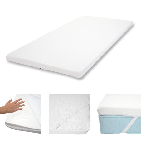 6cm Surmatelas à mousse Memory Couvre-matelas, housse - 90x200cm mousse visco