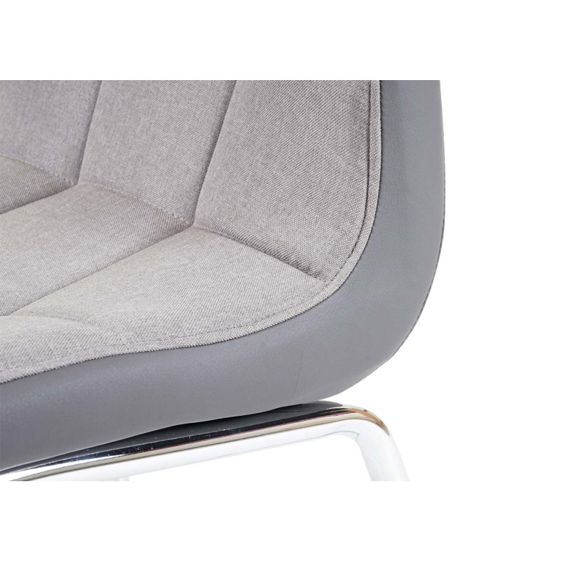 2x chaise de salle à manger , similicuir/tissu - gris clair