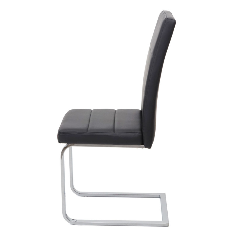 2x chaise de conférence chaise cantilever, chaise visiteur, similicuir, chrome - noir