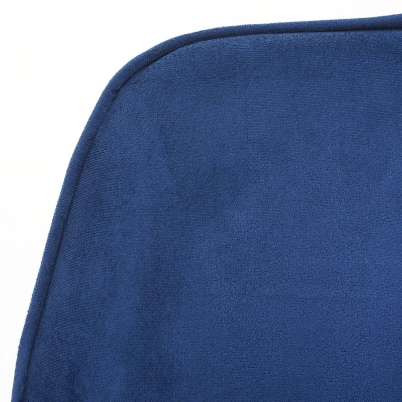 Chaise de bureau fauteuil directorial, pivotant, design rétro, velours - bleu