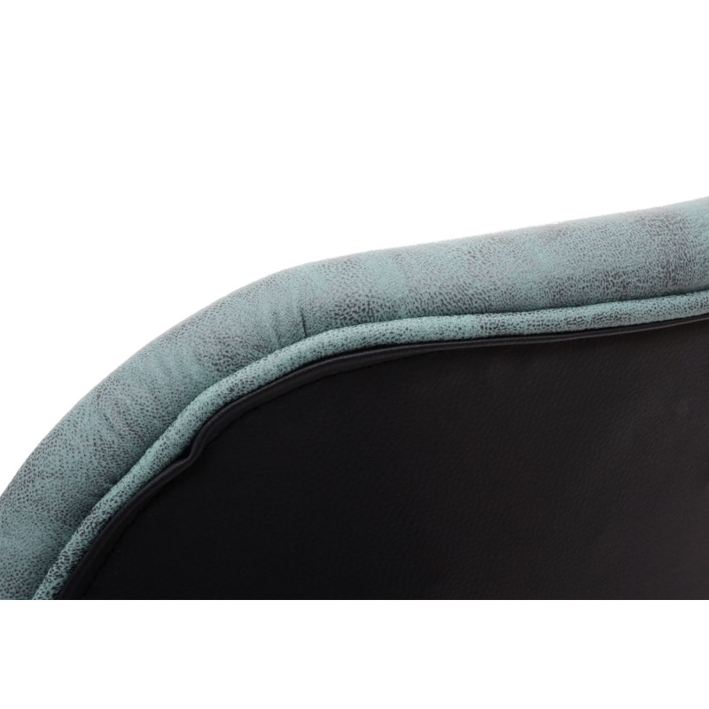 2x chaise de salle à manger , forme galbé, similicuir - gris/vert