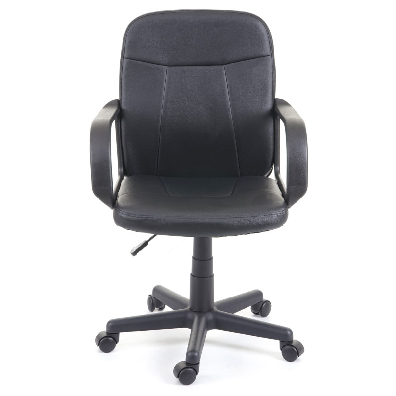 Chaise de bureau de jeunesse chaise pivotante, fauteuil directorial, similicuir - noir