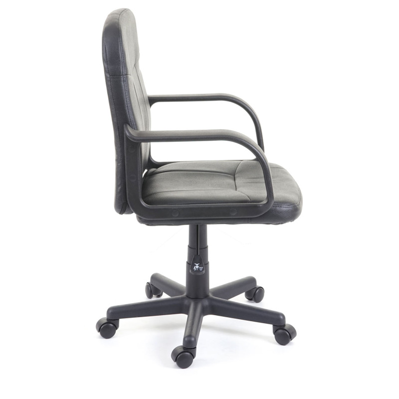 Chaise de bureau de jeunesse chaise pivotante, fauteuil directorial, similicuir - noir