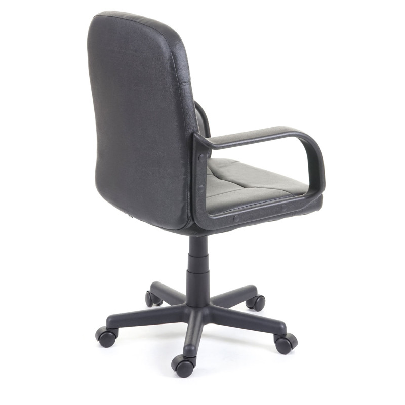 Chaise de bureau de jeunesse chaise pivotante, fauteuil directorial, similicuir - noir