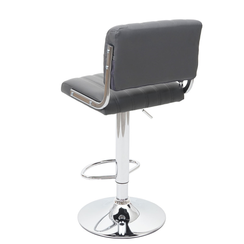 2x tabouret de bar chaise de comptoir avec dossier, rotatif, similicuir - gris