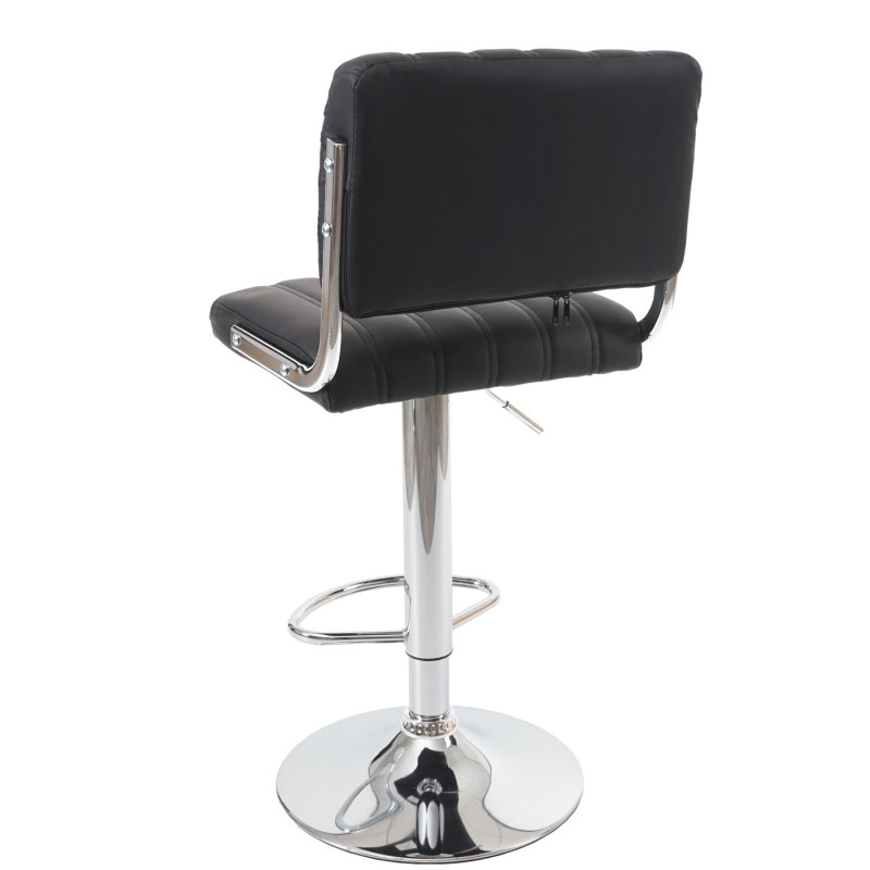 2x tabouret de bar chaise de comptoir avec dossier, rotatif, similicuir - noir