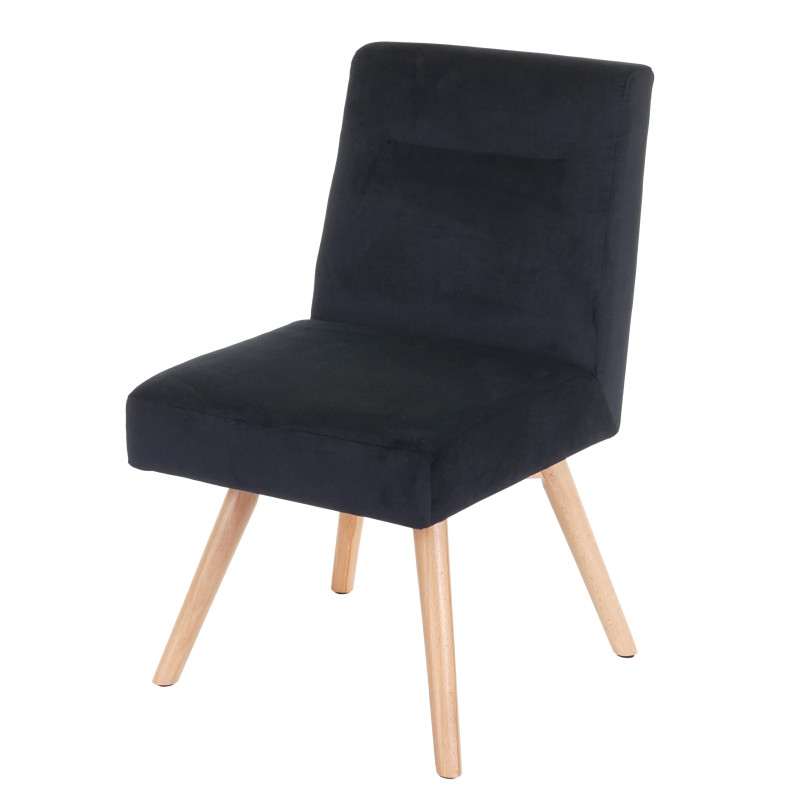 Chaise de salle à manger fauteuil de cuisine, design rétro, velours - noir