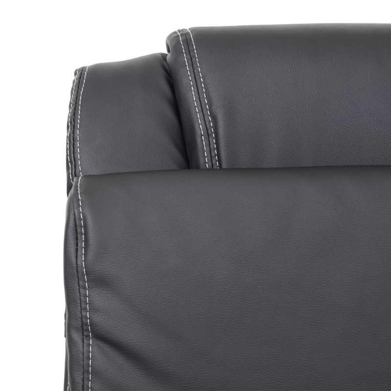 Chaise de bureau chaise pivotante, fauteuil directorial, repose-pied, similicuir - noir