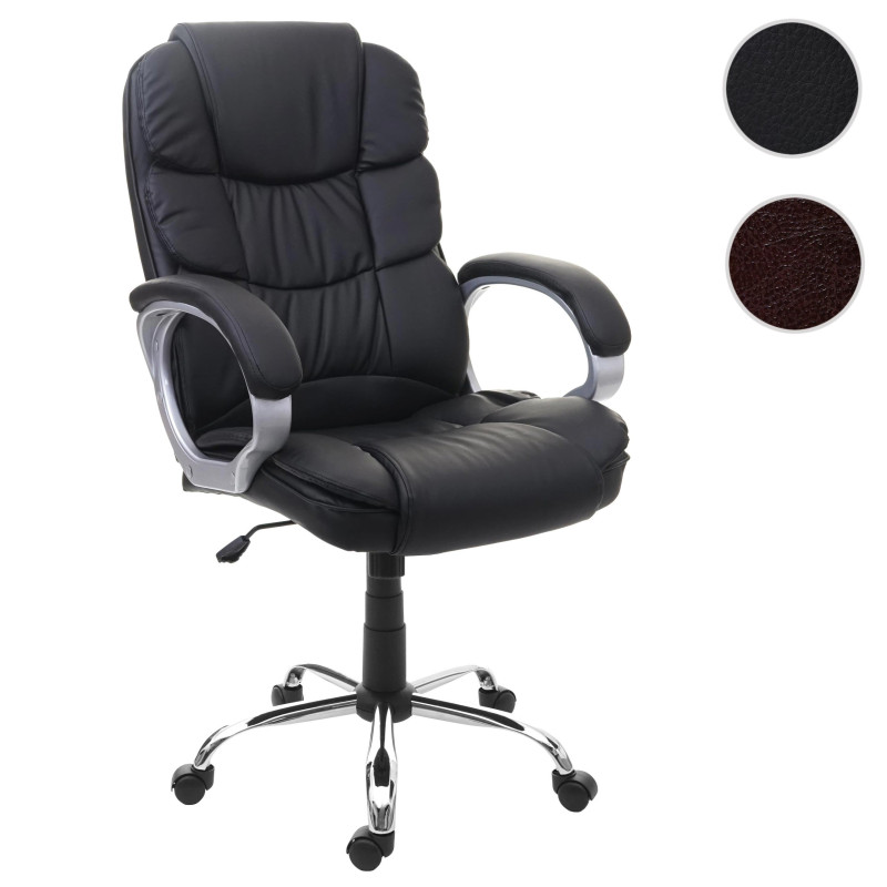 Chaise de bureau chaise pivotante, fauteuil directorial, similicuir - marron