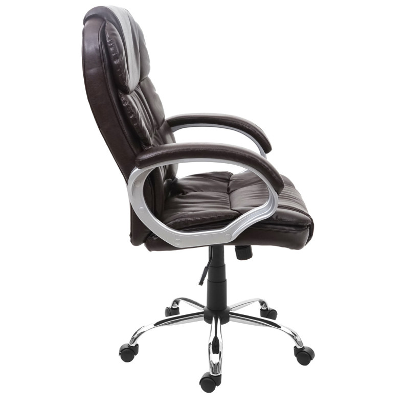 Chaise de bureau chaise pivotante, fauteuil directorial, similicuir - marron