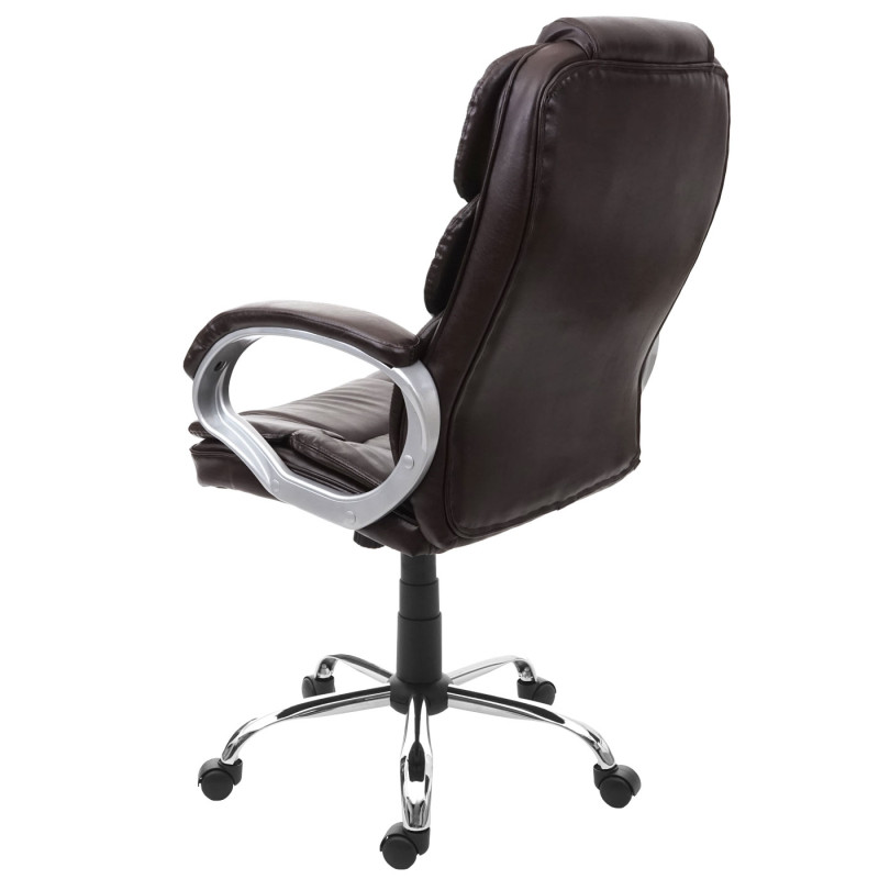 Chaise de bureau chaise pivotante, fauteuil directorial, similicuir - marron