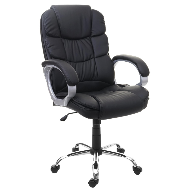 Chaise de bureau chaise pivotante, fauteuil directorial, similicuir - noir