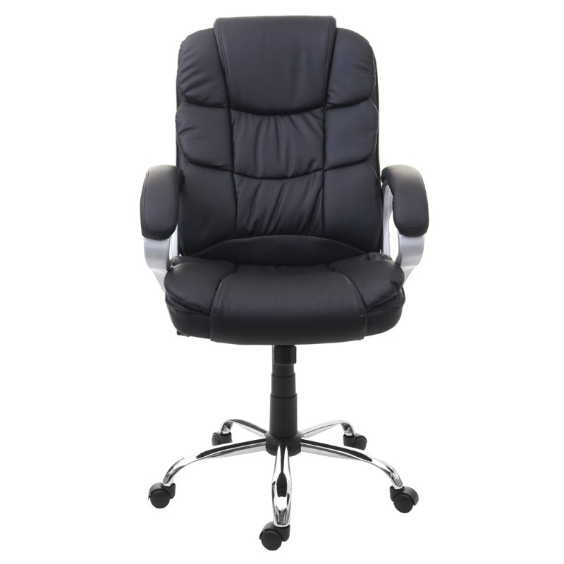 Chaise de bureau chaise pivotante, fauteuil directorial, similicuir - noir