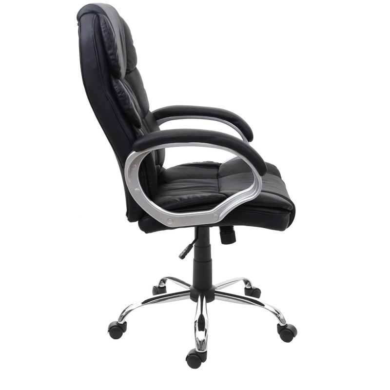 Chaise de bureau chaise pivotante, fauteuil directorial, similicuir - noir