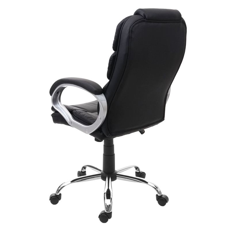 Chaise de bureau chaise pivotante, fauteuil directorial, similicuir - noir