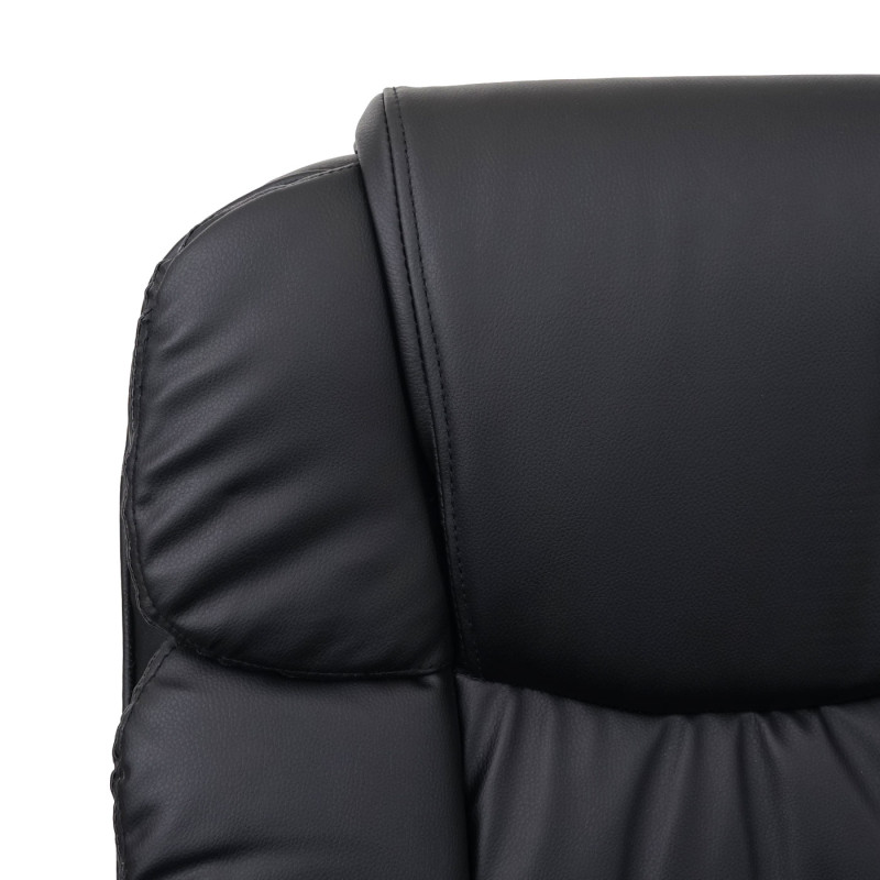 Chaise de bureau chaise pivotante, fauteuil directorial, similicuir - noir