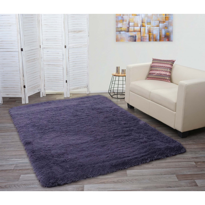 Tapis à poils longs aztek  violet foncé