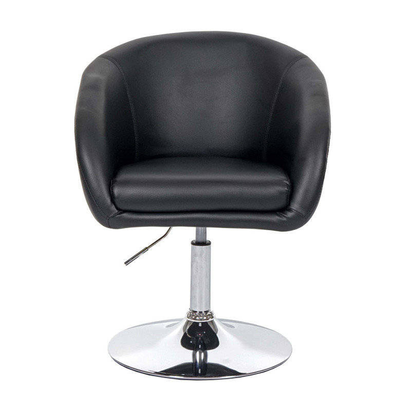Chaise de salle à manger fauteuil pivotant, salon, réglable en hauteur, similicuir - noir