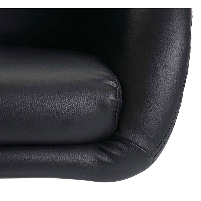 Chaise de salle à manger fauteuil pivotant, salon, réglable en hauteur, similicuir - noir