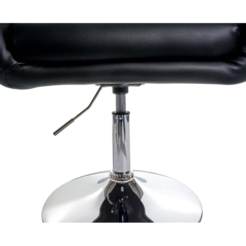 Chaise de salle à manger fauteuil pivotant, salon, réglable en hauteur, similicuir - noir