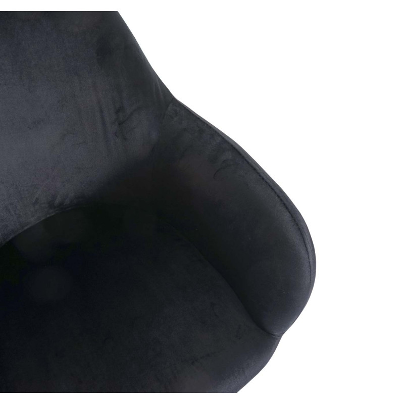 2x chaise de salle à manger fauteuil de cuisine, design rétro - velours noir, pieds dorés