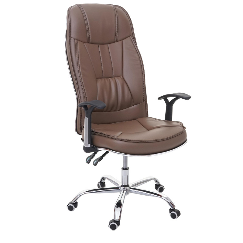 Chaise de bureau chaise pivotante, chargeable de 150 kg,cuir synthétique- brun