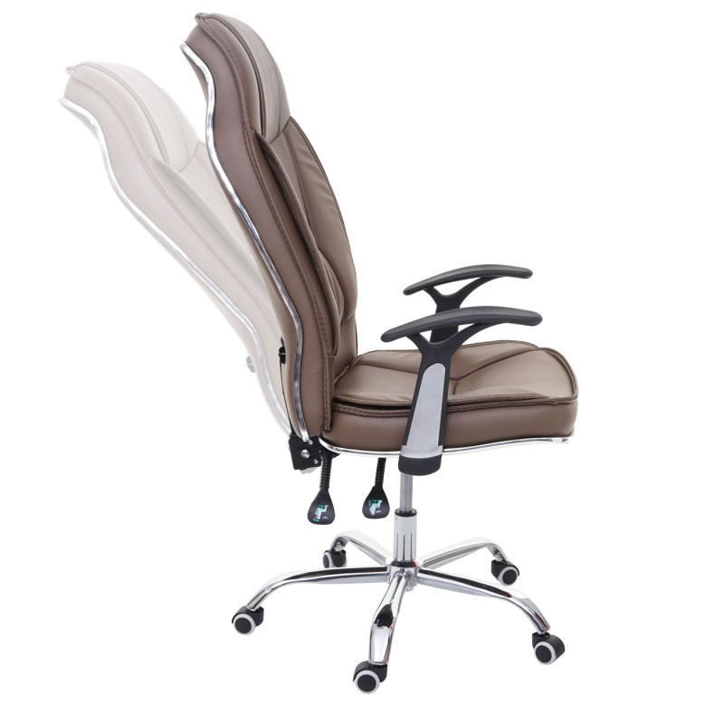 Chaise de bureau chaise pivotante, chargeable de 150 kg,cuir synthétique- brun
