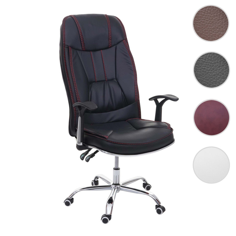 Chaise de bureau chaise pivotante, chargeable de 150 kg,cuir synthétique- noir