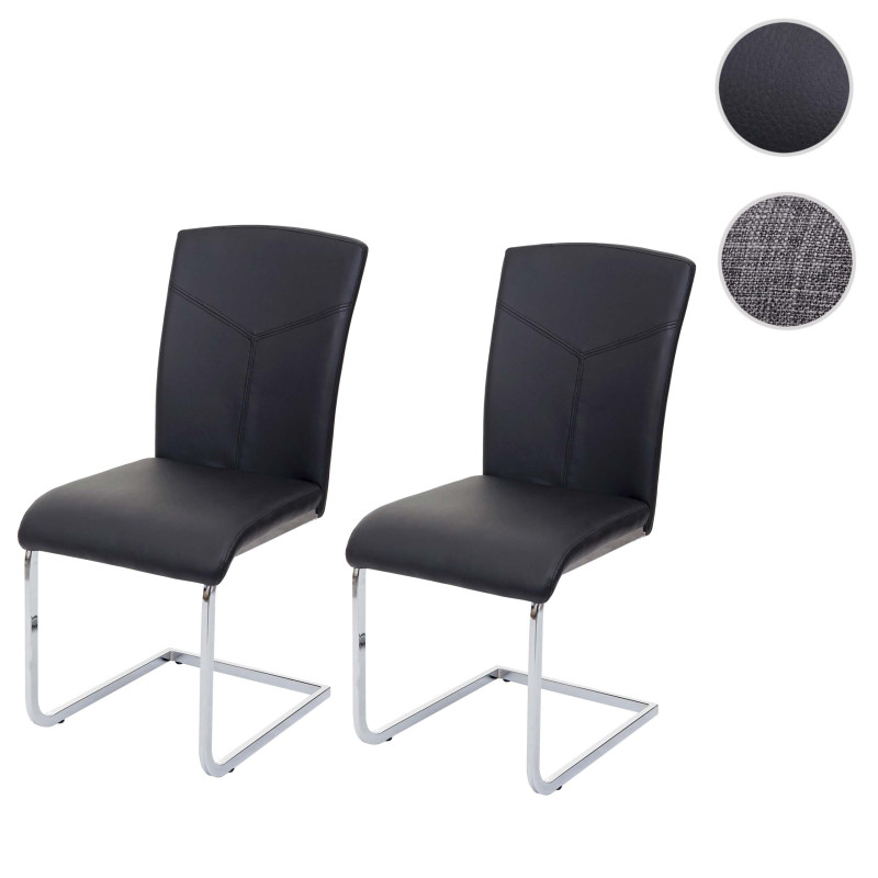 Chaise de salle à manger chaise cantilever, /conférence - tissu, gris
