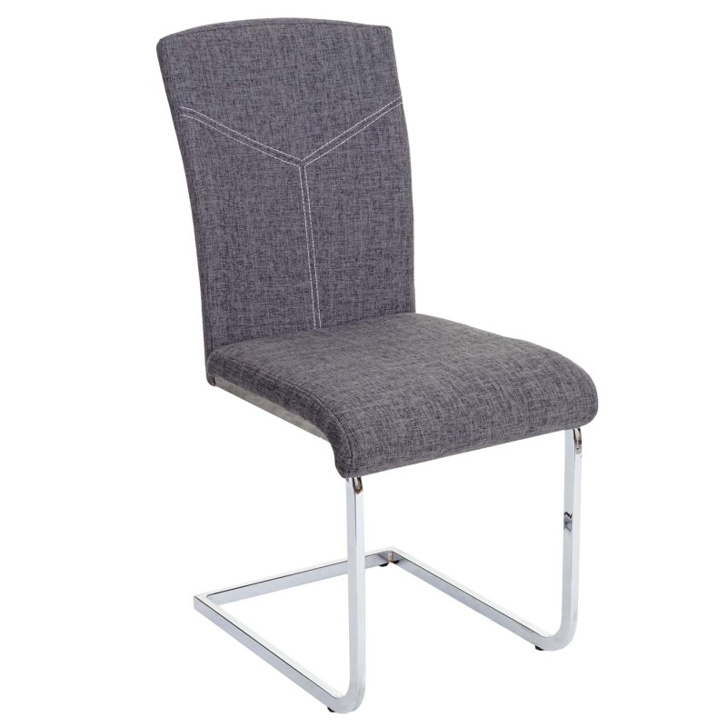 Chaise de salle à manger chaise cantilever, /conférence - tissu, gris