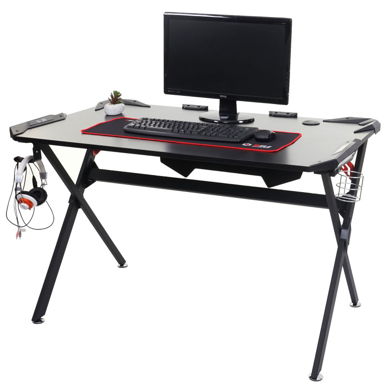 Bureau table d'ordinateur, bureau de jeunesse, jeu en ligne, 120x75cm noir