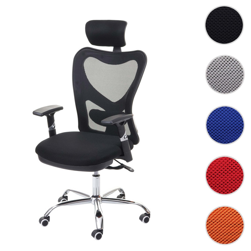 Chaise de bureau chaise pivotante, fonction sliding, charge max. 150kg, tissu - noir/bleu