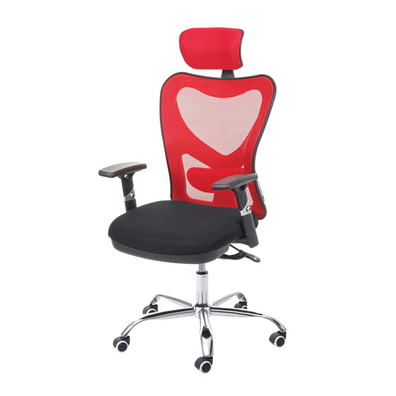 Chaise de bureau chaise pivotante, fonction sliding, charge max. 150kg, tissu - noir/rouge