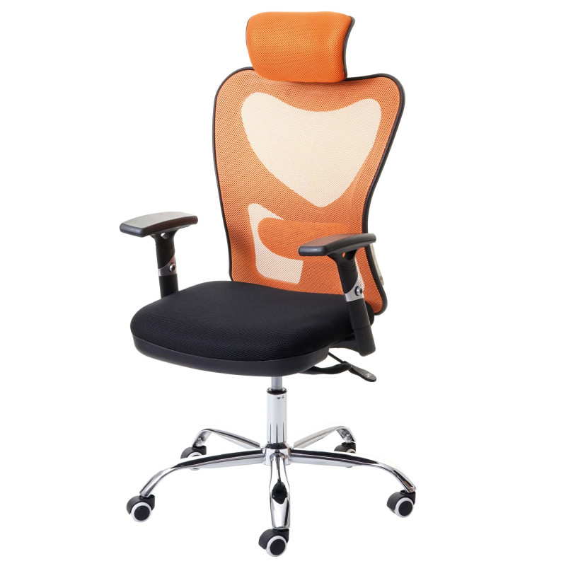 Chaise de bureau chaise pivotante, fonction sliding, charge max. 150kg, tissu - noir/orange