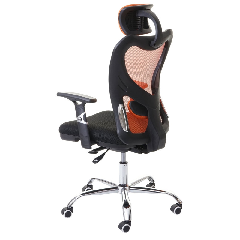 Chaise de bureau chaise pivotante, fonction sliding, charge max. 150kg, tissu - noir/orange