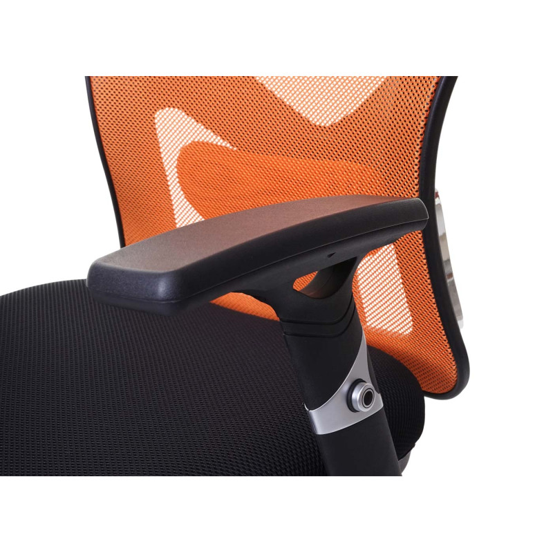 Chaise de bureau chaise pivotante, fonction sliding, charge max. 150kg, tissu - noir/orange