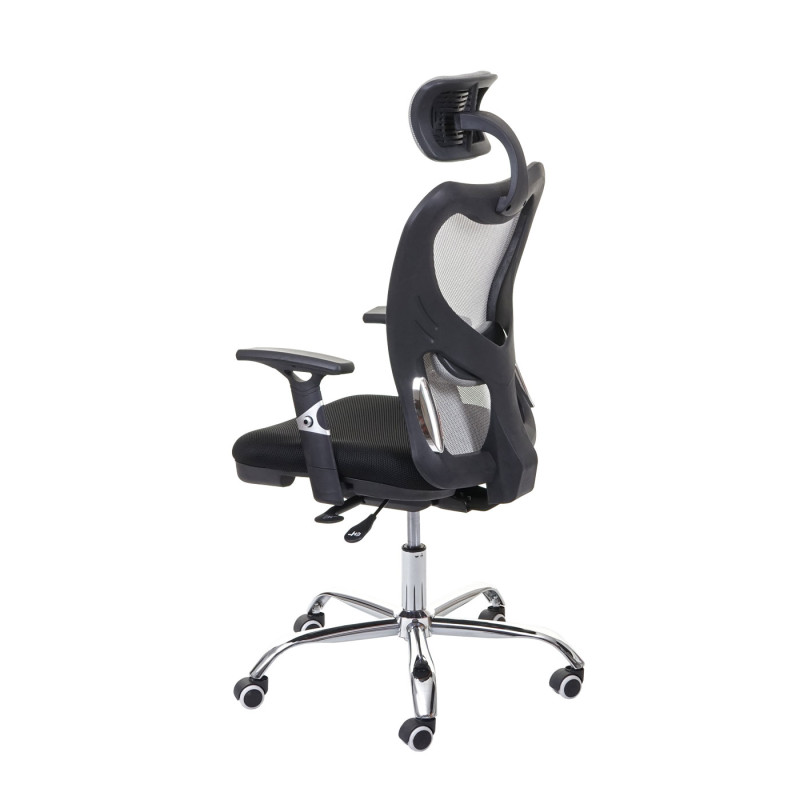 Chaise de bureau chaise pivotante, fonction sliding, charge max. 150kg, tissu - noir/gris
