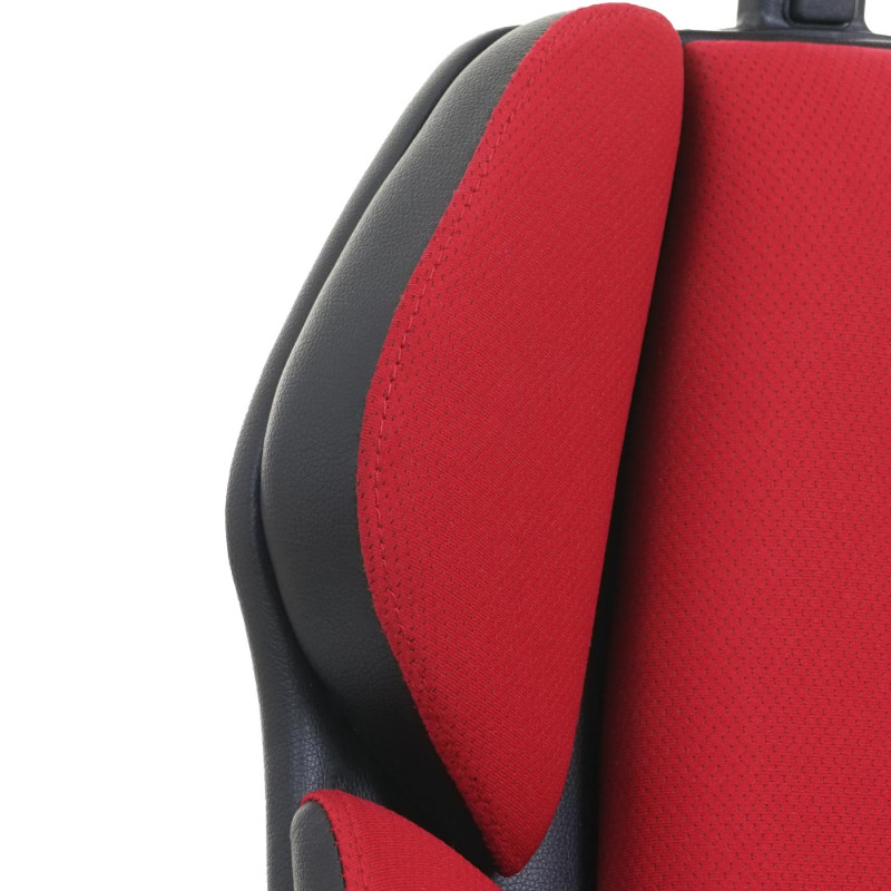 Chaise de bureau chaise pivotante, tissu + similicuir - rouge/noir