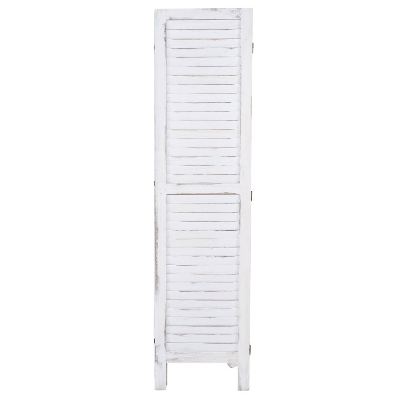 Paravent cloison de séparation, pare-vue, brise-vue, style shabby chic, 170x240cm - blanc