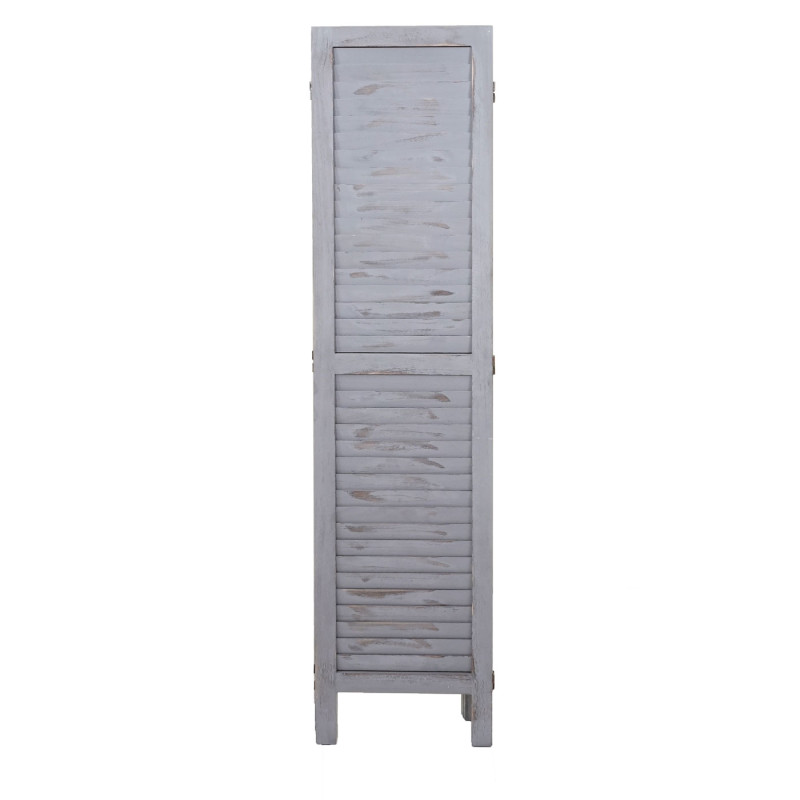 Paravent cloison de séparation, pare-vue, brise-vue, style shabby chic, 170x200cm - gris foncé