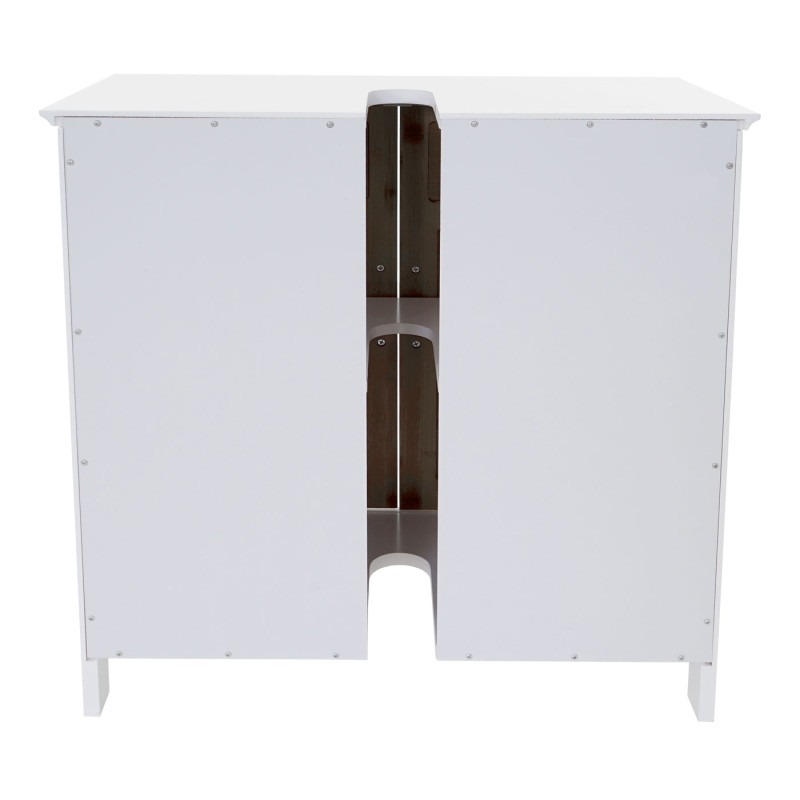 Meubles de salle de bain 2x armoire haute, meuble sous évier, bambou, blanc