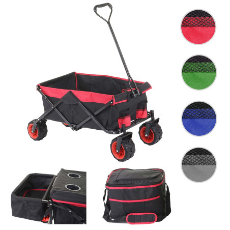 Chariot pliable charette à bras, pneus tout terrain - avec recouvrement et sac réfrigérant noir/gris