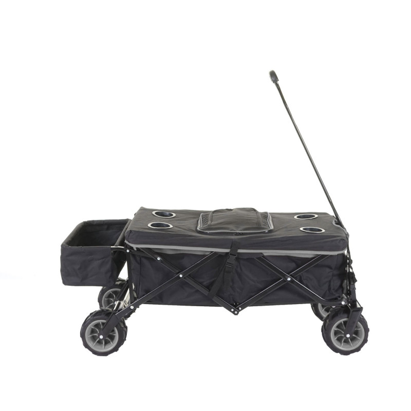 Chariot pliable charette à bras, pneus tout terrain - avec recouvrement et sac réfrigérant noir/gris