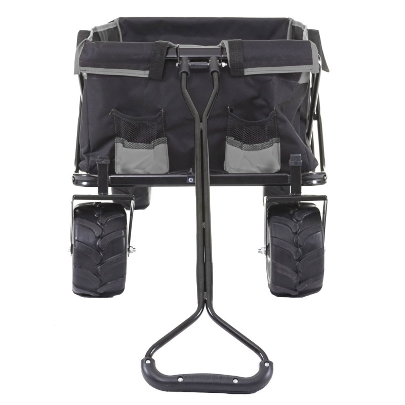 Chariot pliable charette à bras, pneus tout terrain - avec recouvrement et sac réfrigérant noir/gris