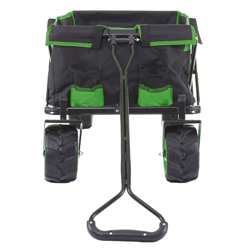 Chariot pliable charette à bras, pneus tout terrain - avec recouvrement et sac réfrigérant noir/vert