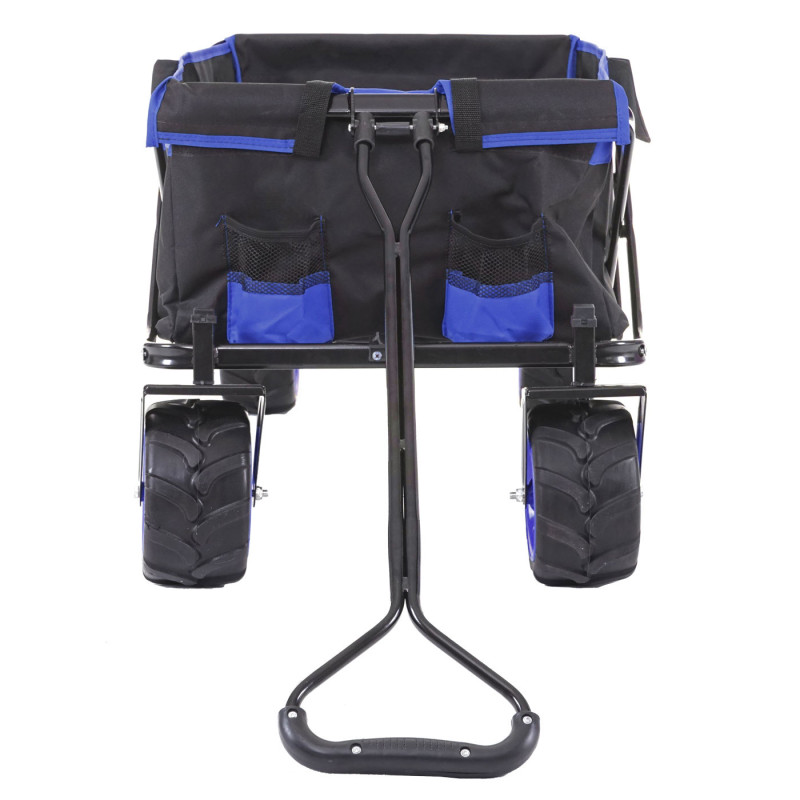 Chariot pliable charette à bras, pneus tout terrain - avec recouvrement et sac réfrigérant noir/bleu