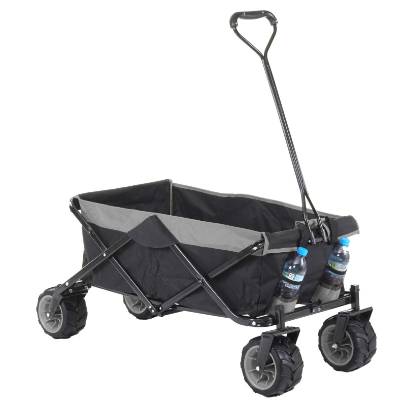 Chariot pliable charette à bras, pneus tout terrain - sans recouvrement noir/gris