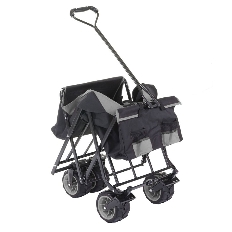 Chariot pliable charette à bras, pneus tout terrain - sans recouvrement noir/gris