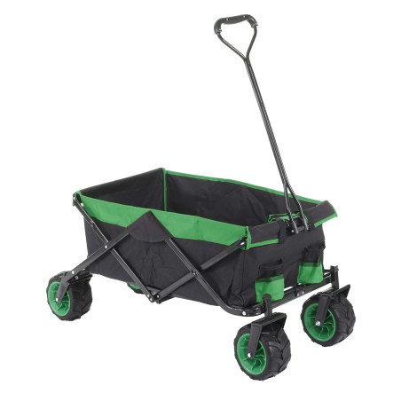 Chariot pliable charette à bras, pneus tout terrain - sans recouvrement noir/vert