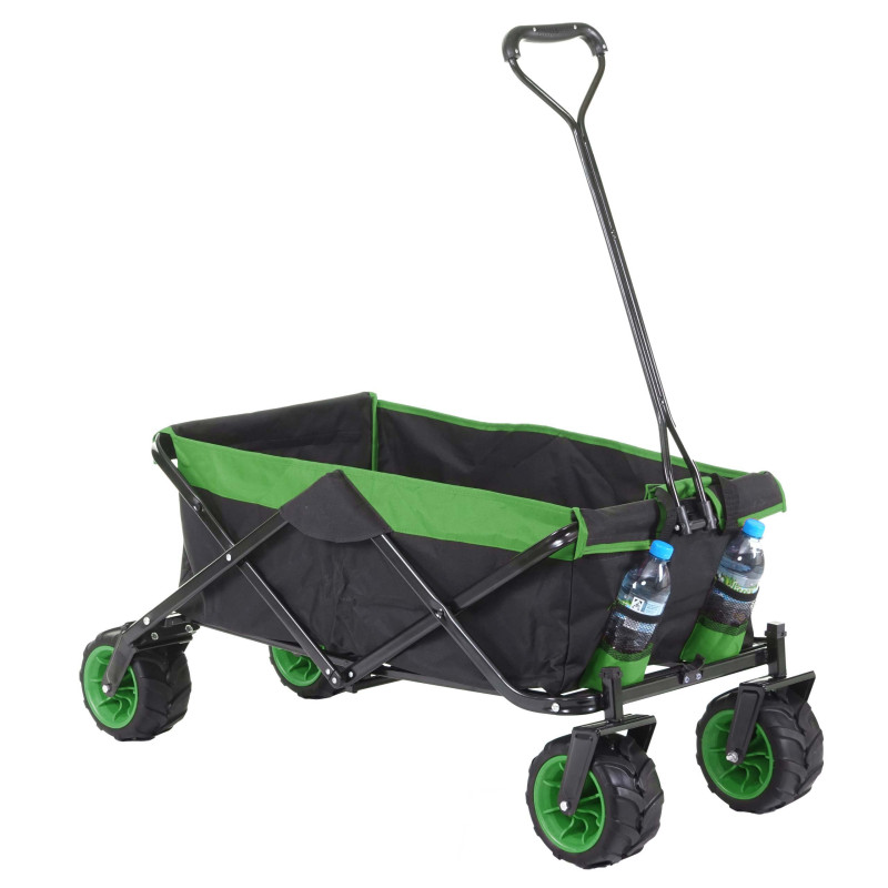 Chariot pliable charette à bras, pneus tout terrain - sans recouvrement noir/vert